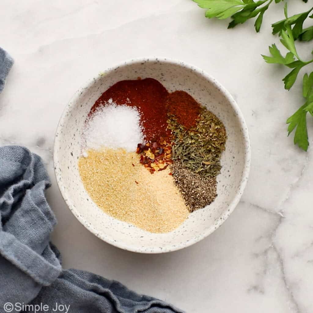 overhead of cajun seasoning in a bowl