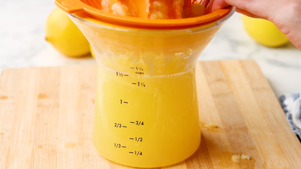 lemon juice being squeezed