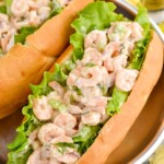 Overhead photo of two Shrimp Salad sandwiches