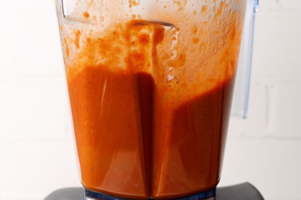 enchilada sauce in a blender