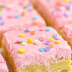 Side view of Sugar Cookie Bars with sprinkles. - 21