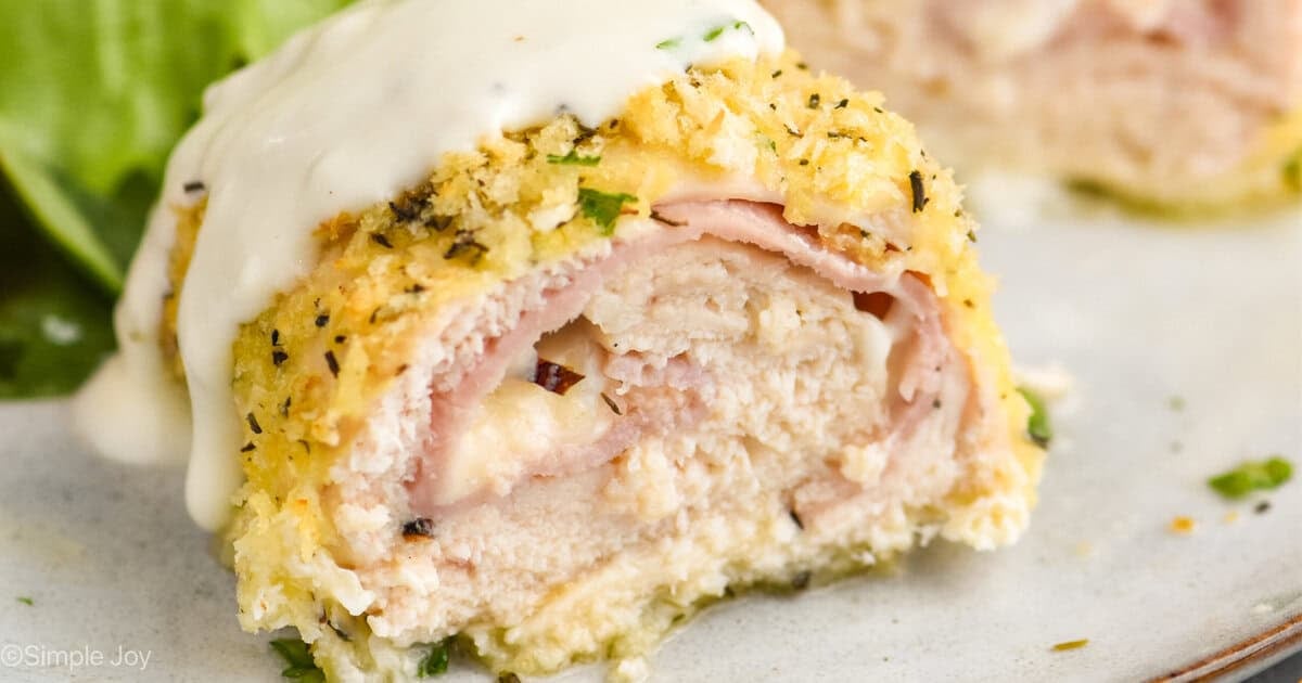 Chicken Cordon Bleu with White Wine Sauce - Simple Joy