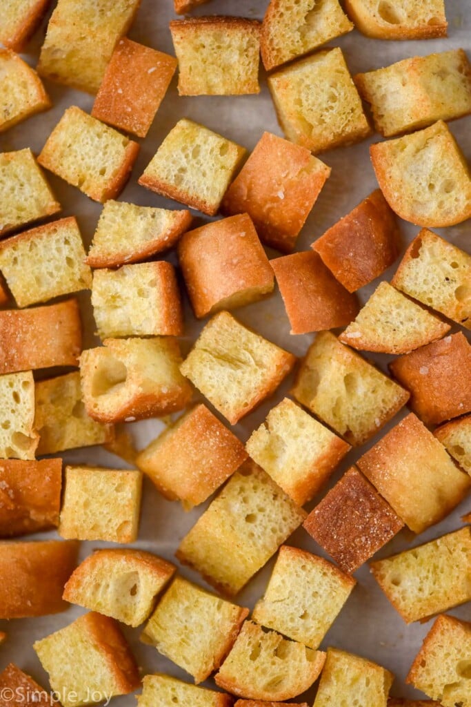 Overhead photo of Croutons