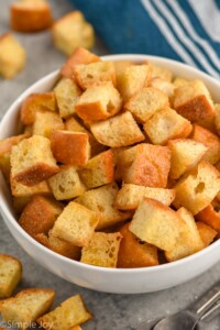 Close up photo of bowl of Croutons