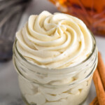 jar of maple frosting. Cinnamon sticks sitting beside - 8
