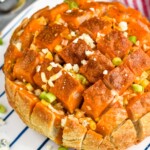 Buffalo Pull Apart Bread on a serving platter - 19