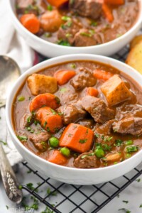 Photo of two bowls of Beef Stew
