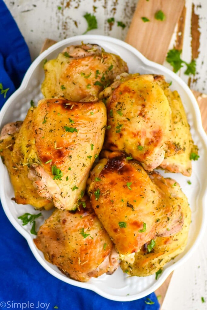 Overhead photo of Baked Chicken Thighs