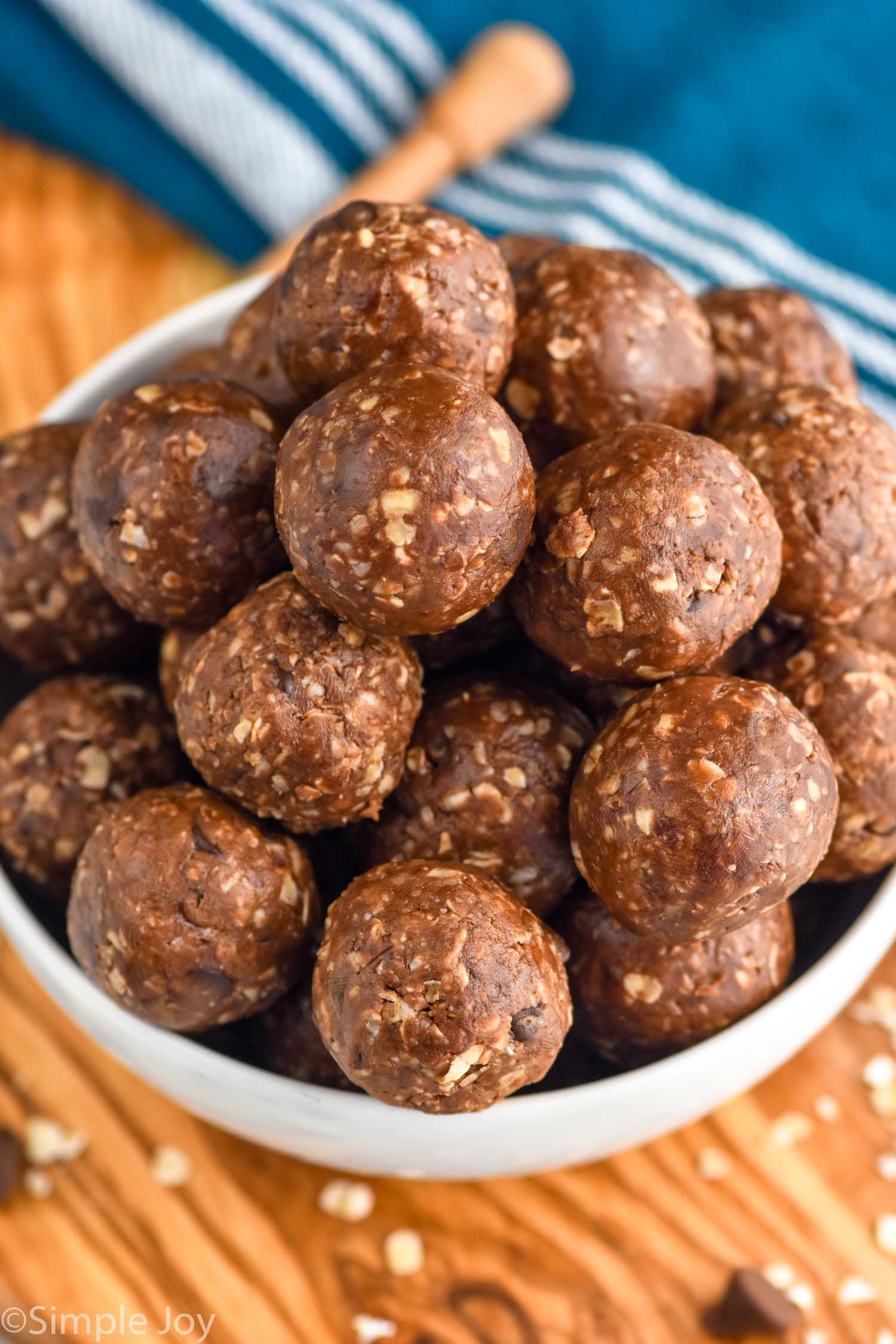 Bowl of Chocolate No Bake Energy Bites