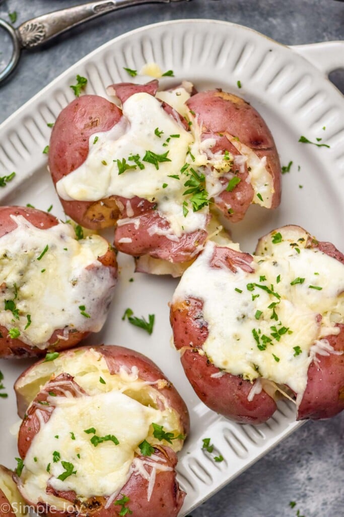 Smashed Potatoes on a plate