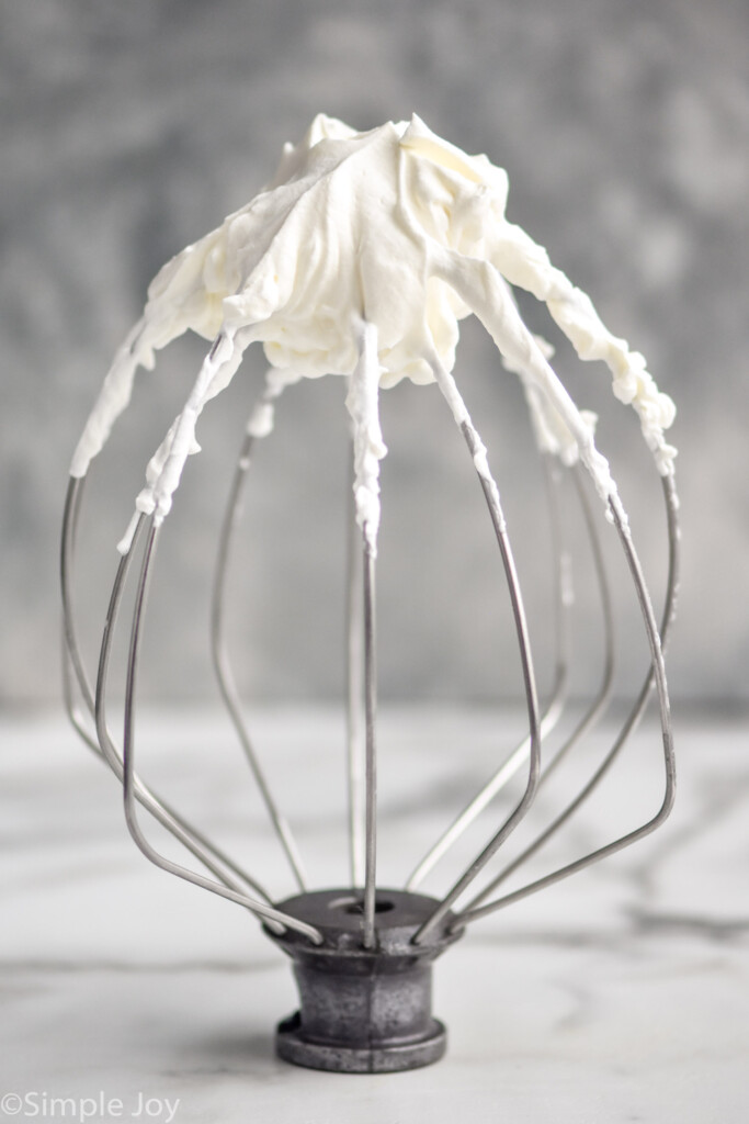 Photo of mixing beater with Homemade Whipped Cream