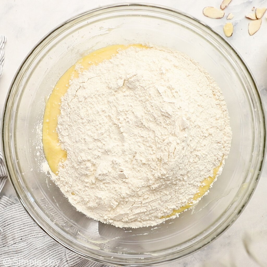 mixing wet and dry ingredients for biscotti