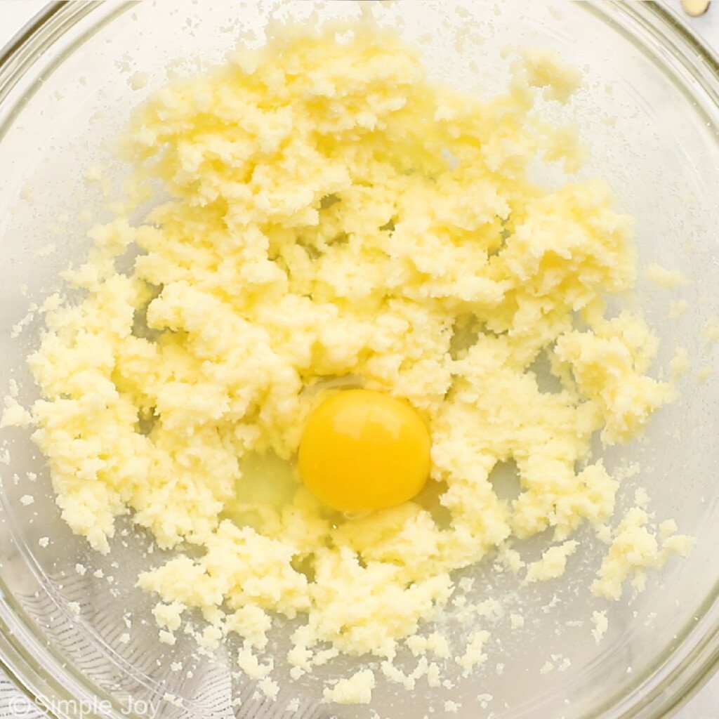 butter and sugar creamed together with an egg