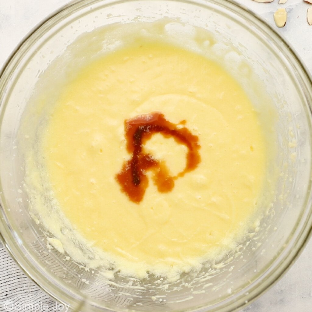 wet ingredients for biscotti with vanilla and anise added