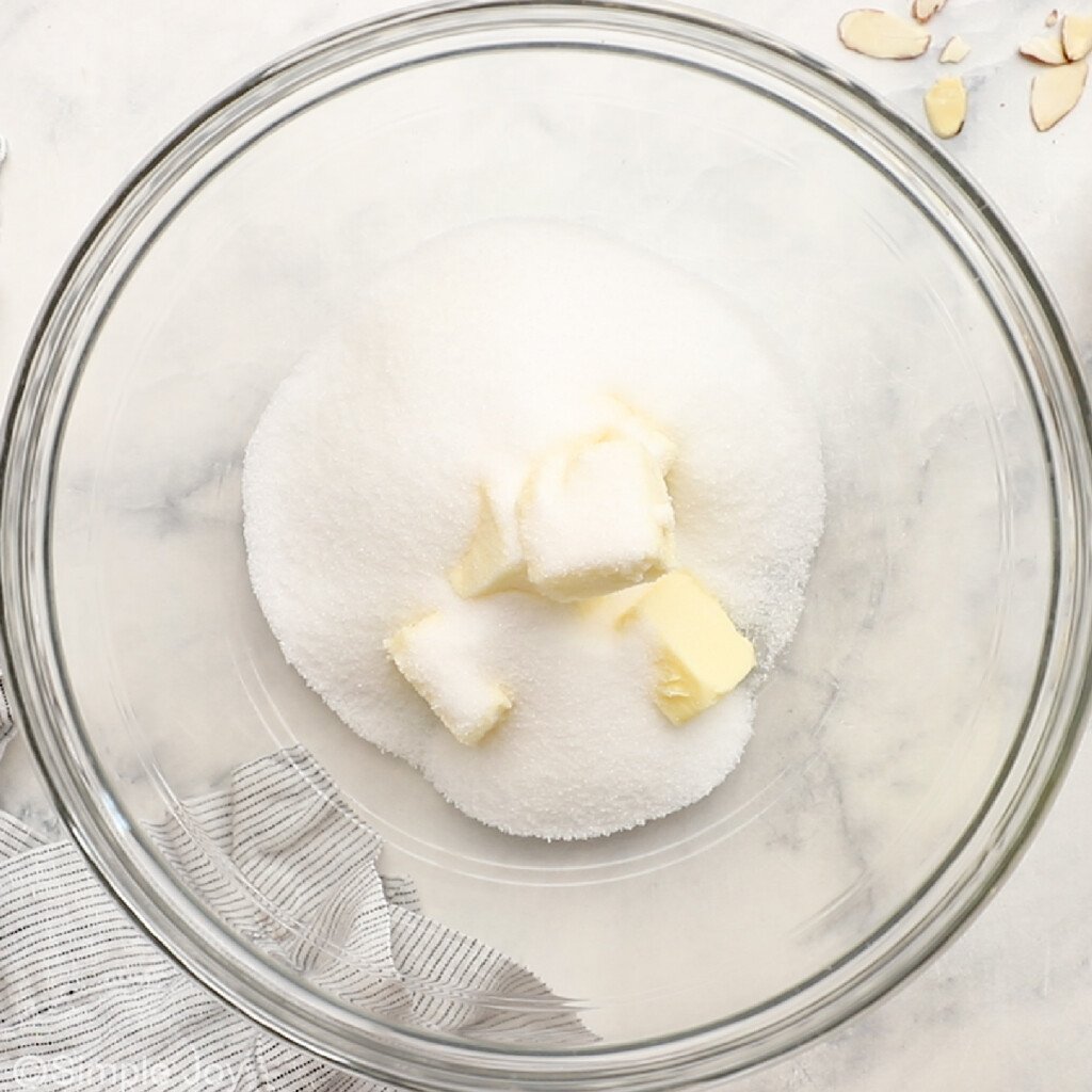 butter and sugar in a bowl