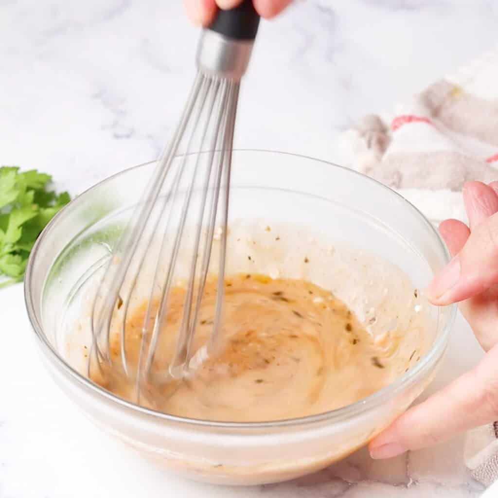 whisking a cornstarch slurry