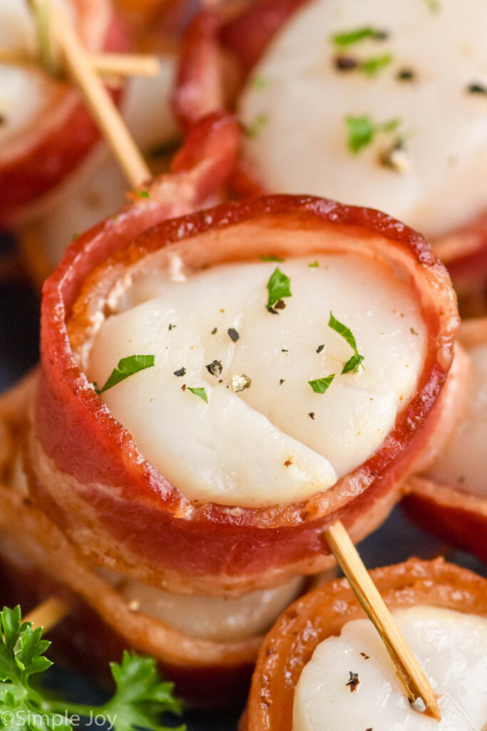 Close up photo of Bacon Wrapped Scallops