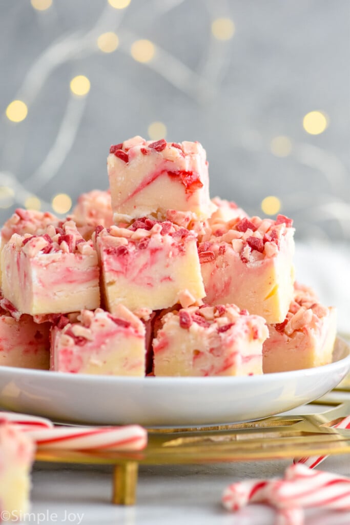 Plate of peppermint fudge