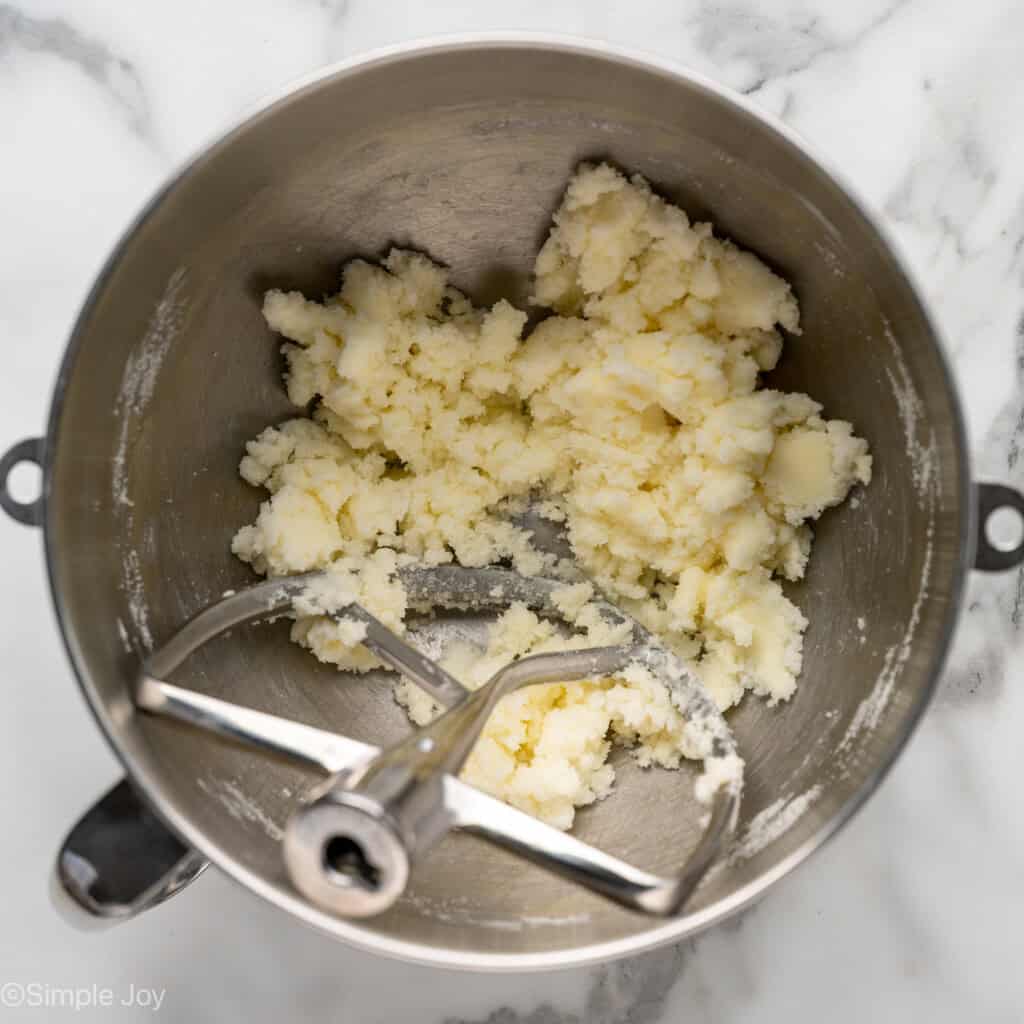 butter and sugar creamed together
