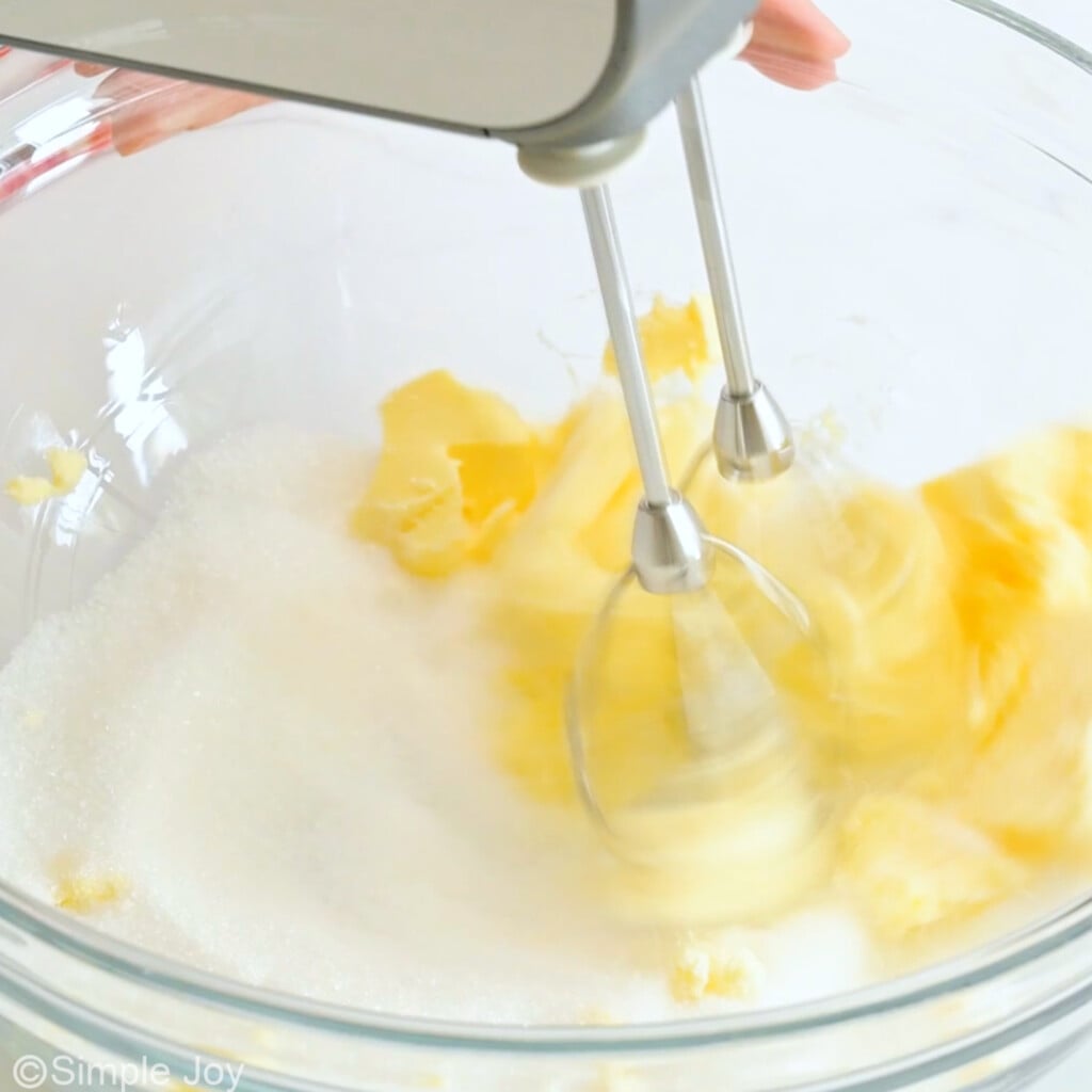 creaming butter and sugar together in a bowl