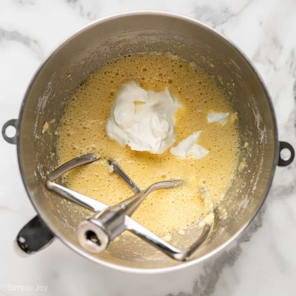 adding sour cream to wet ingredients