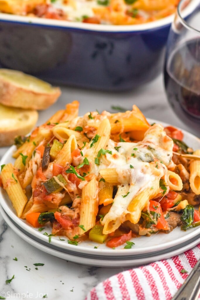 Vegetarian Pasta Bake on a plate