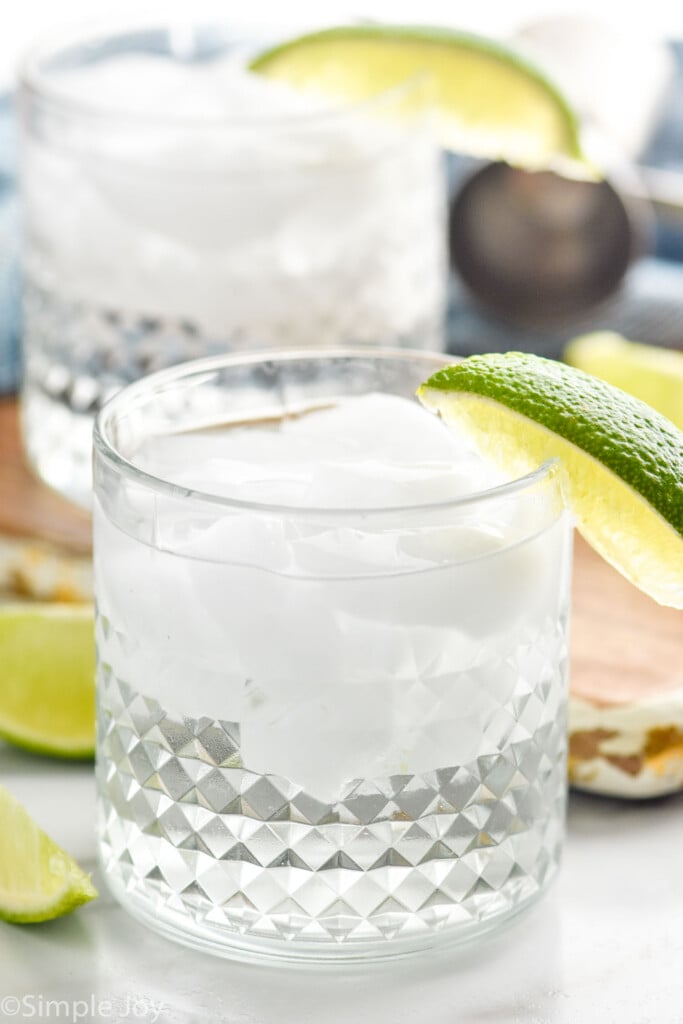 Vodka Sodas with lime wedges