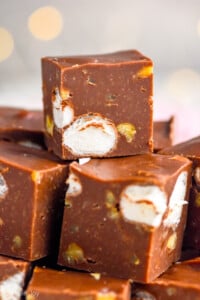 Close up photo of Rocky Road Fudge pieces - 11