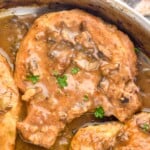 close up photo of Smothered Pork Chops - 9