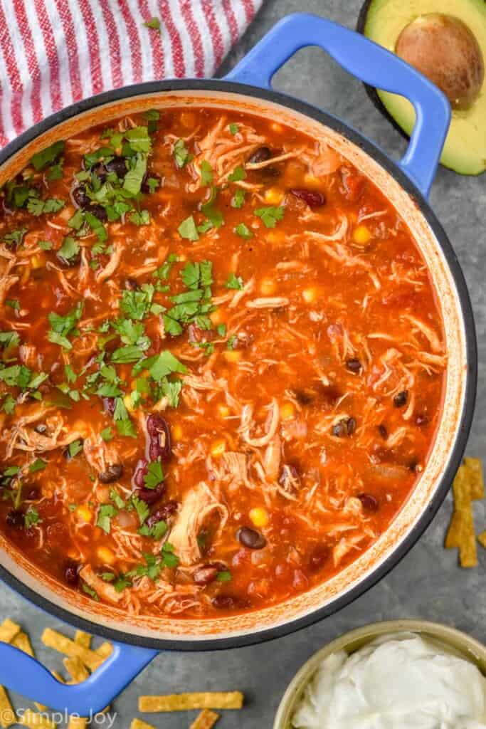 Pot of Chicken Tortilla Soup