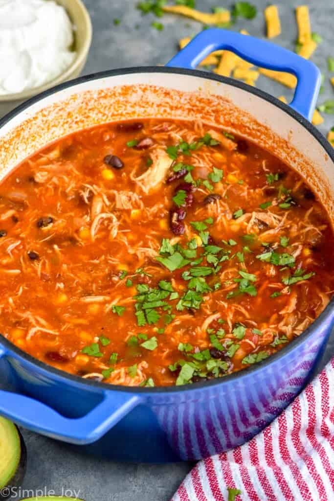 Pot of Chicken Tortilla Soup