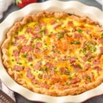 Ham and Cheese Quiche with fruit beside - 9