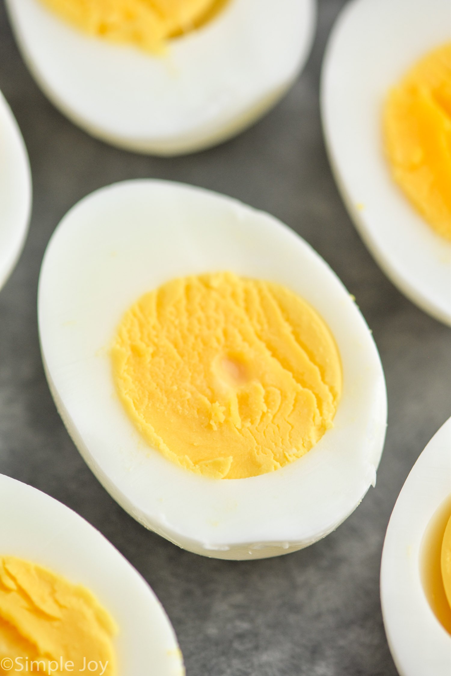 Hard boiled eggs cut in half