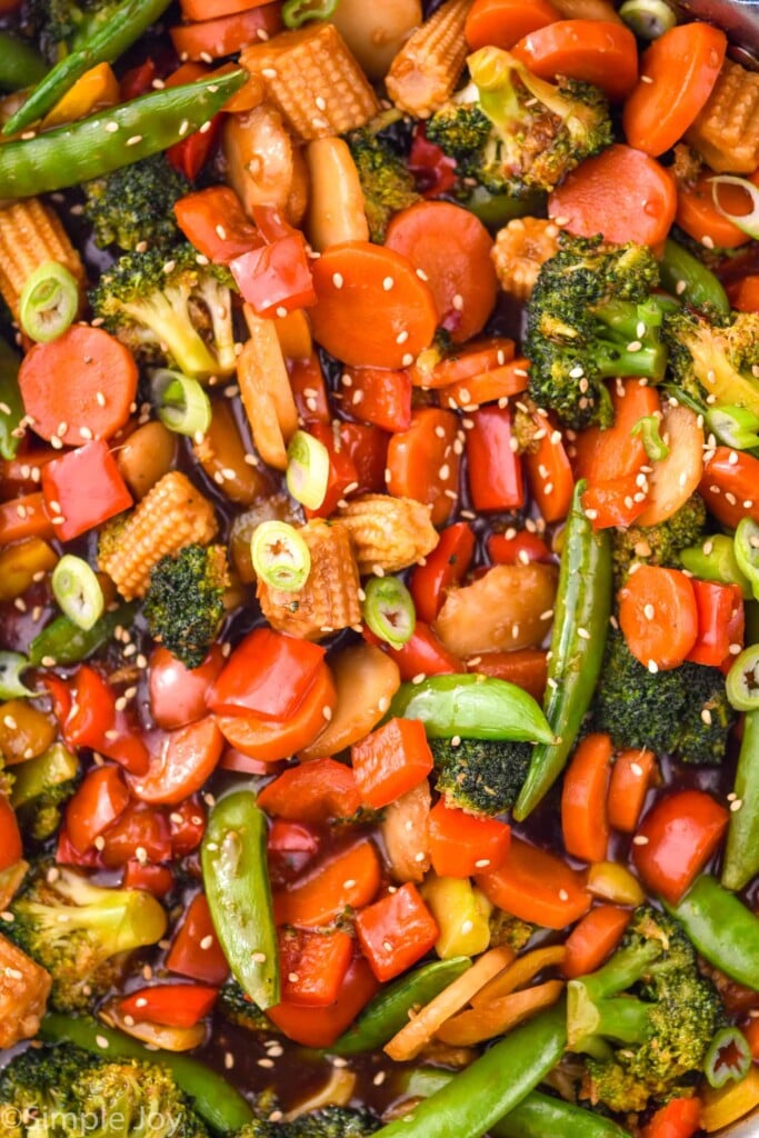 Close up view of Vegetable Stir Fry