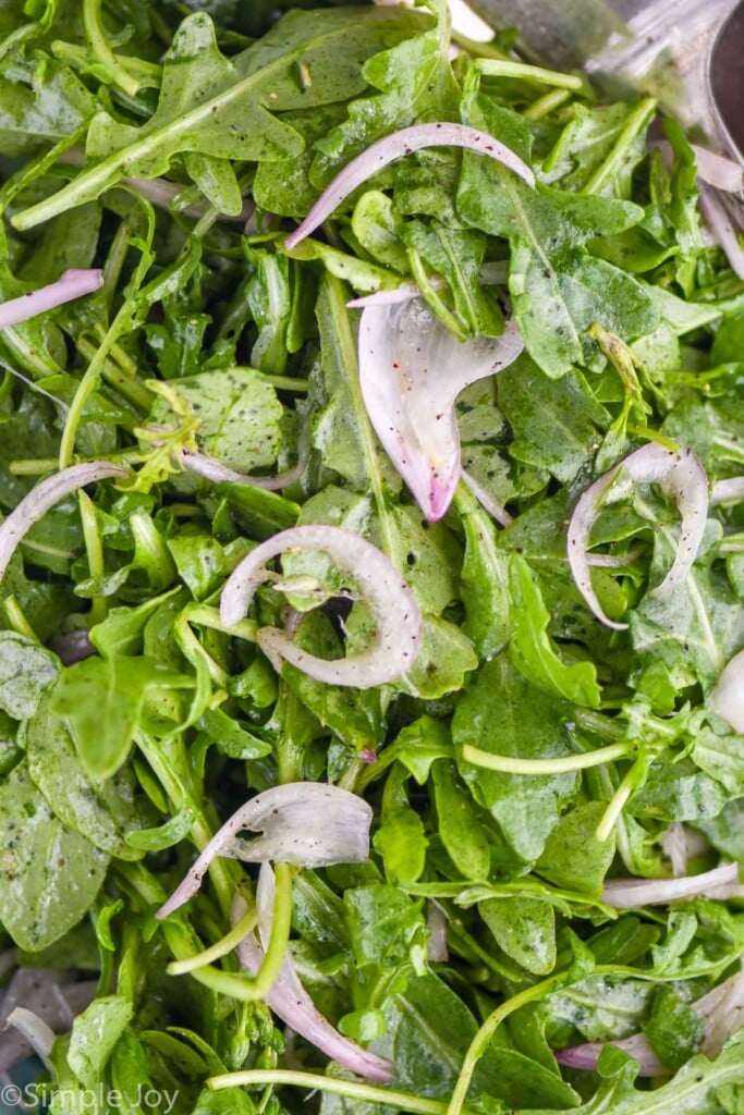 Close up view of Arugula Salad