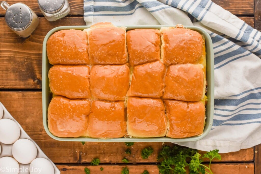 Overhead photo of Breakfast Sliders recipe