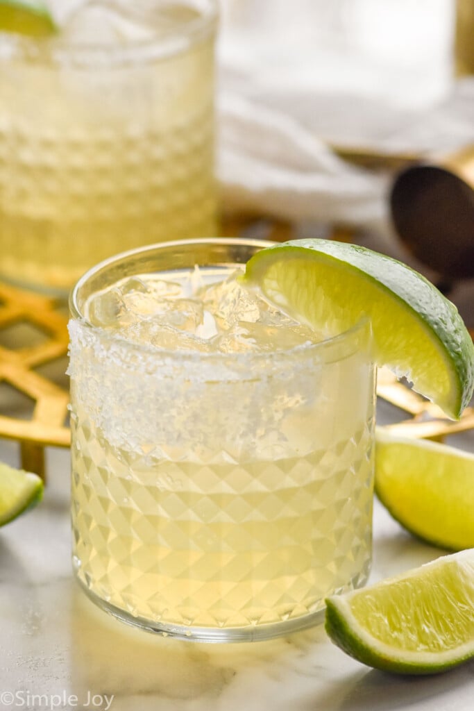 Margarita garnished with lime wedge