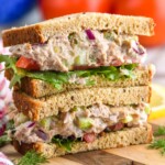 side view of Tuna Salad sandwiches cut in half - 10