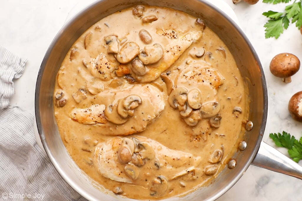 chicken in a creamy marsala sauce