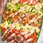 overhead of Cajun Cobb Salad topped with cajun ranch dressing - 8