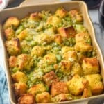 Casserole dish of Cornbread Stuffing - 10