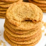 stacks of Brown Sugar Cookies, top cookie has a bite missing out of it - 10