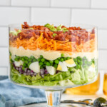 Trifle dish of Seven Layer Salad ingredients - 11