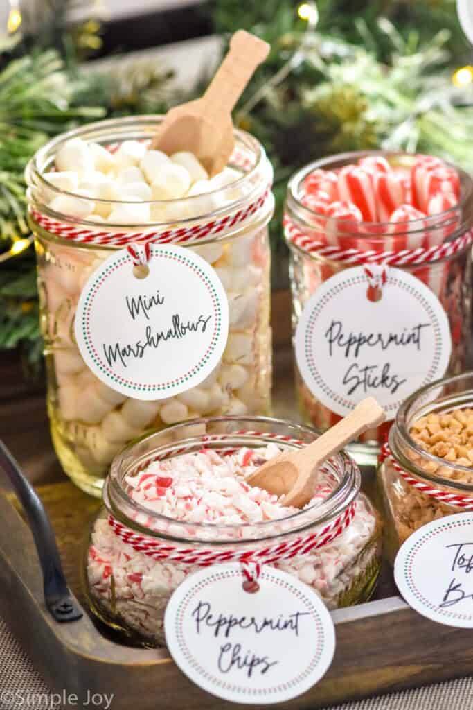 Handmade Wood Mini Hot Cocoa Bar Christmas Ornament – 5x5 Inch Square, Gray, Twisted R Design, Hanging Decor