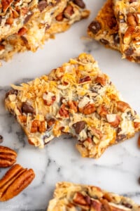 close up of a magic bar with a bite missing - 10