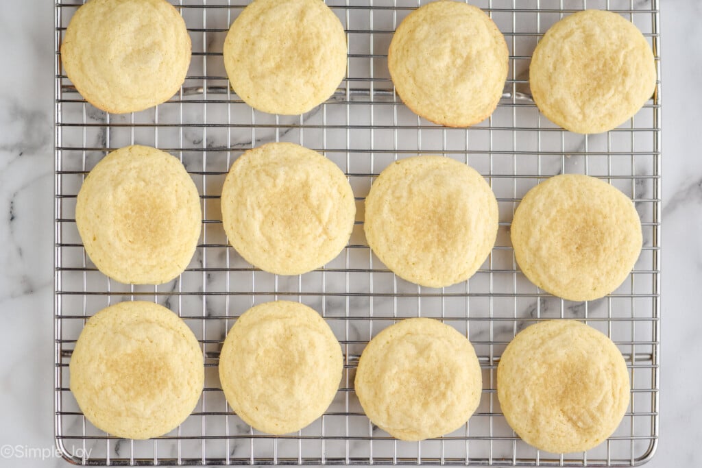 sugar cookies on a cooling rack