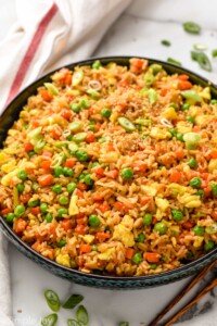 a serving bowl full of easy fried rice recipe