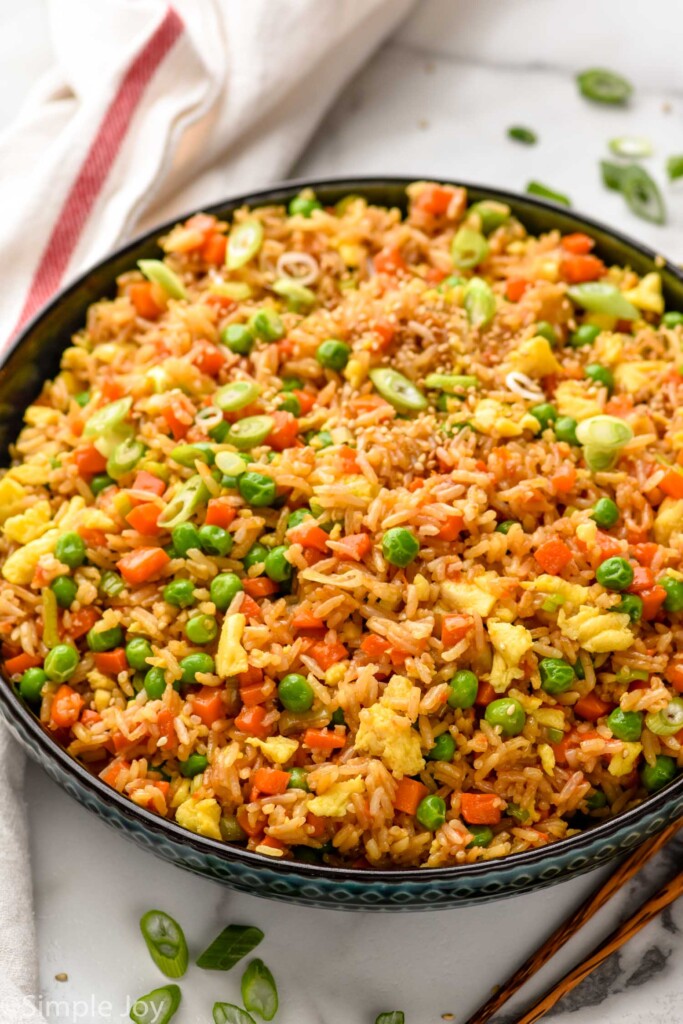 a serving bowl full of easy fried rice recipe