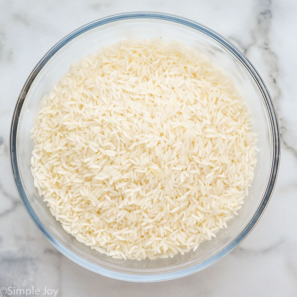 overhead of bowl of rice