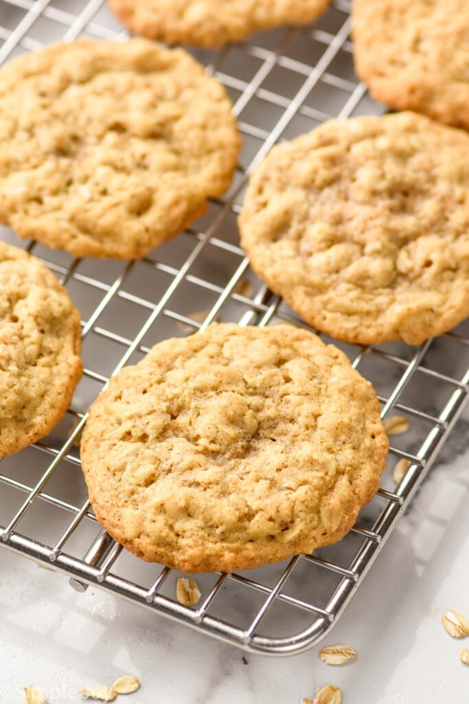oatmeal cookies on wire cooking rack